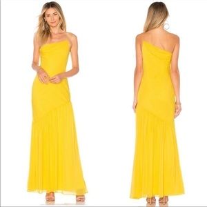 Lovers + Friends One Shoulder Yellow Dress
